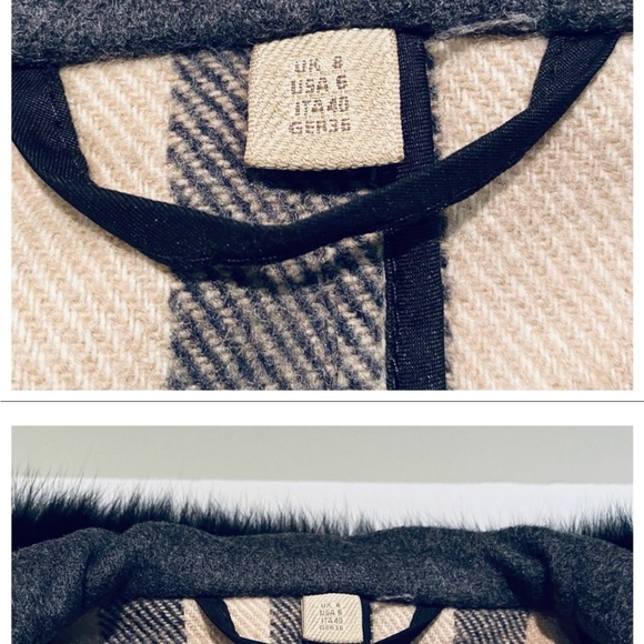 Burberry Brit Blackwell Wool Duffel with Fox Fur Trim Coat - Picture 9 of 10